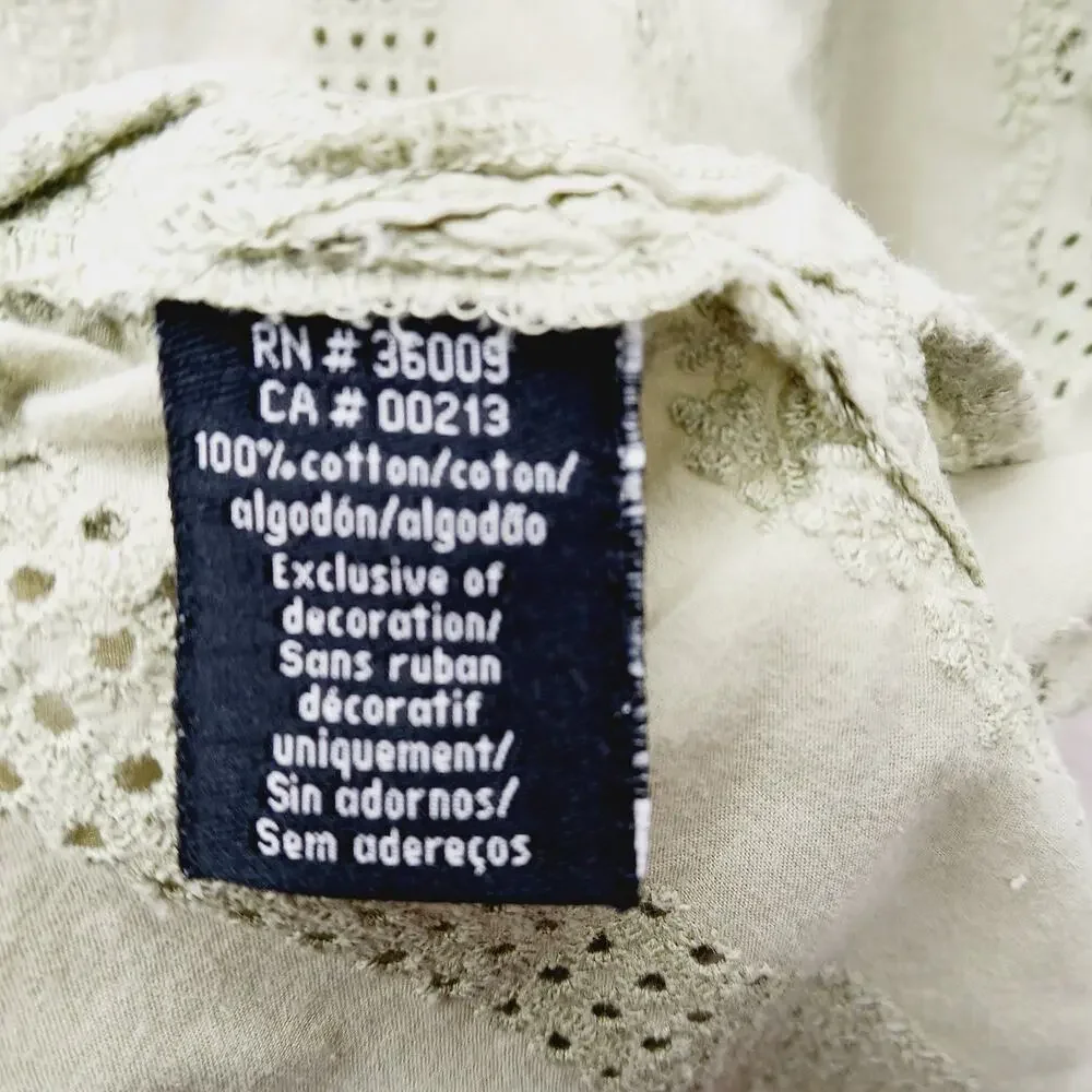 Blouse Celery Embroidered Cottagecore Peasant Boho Eyelet Romantic Floral Sz 2X - Picture 8 of 9